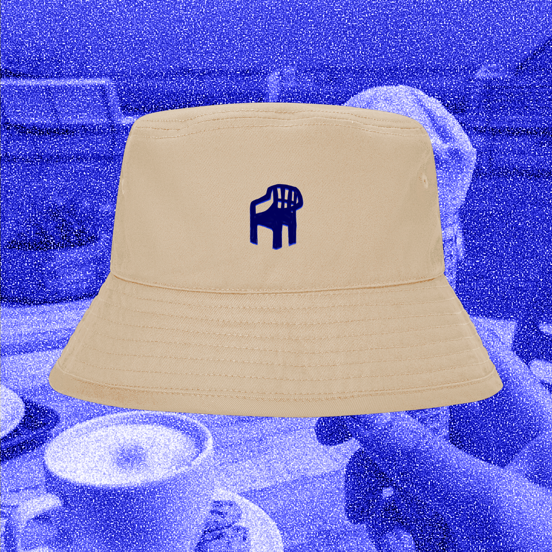 The garden chair, blue on bucket hat