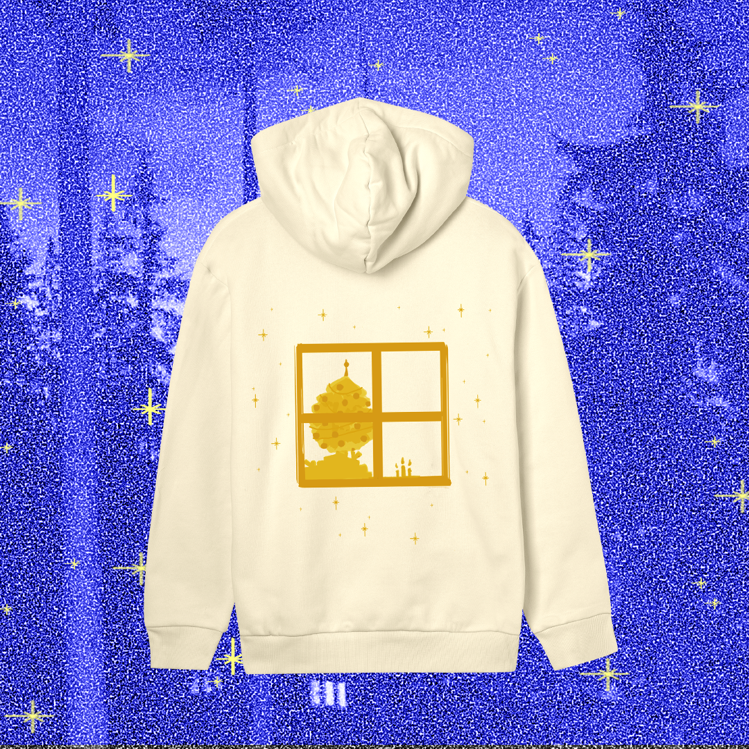 The christmas evening, yellow on yellow, hoody