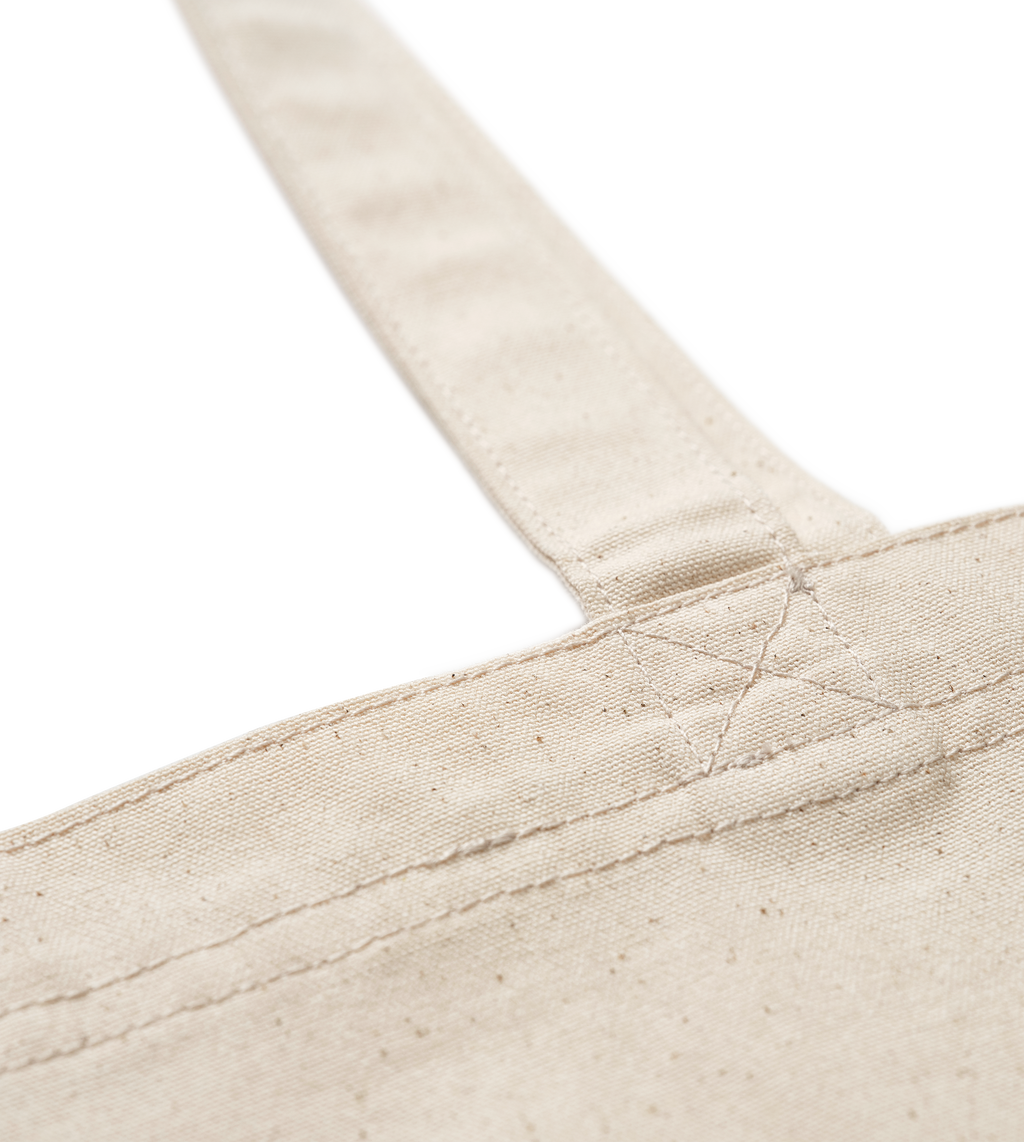 The christmas shopper, blue on natural white